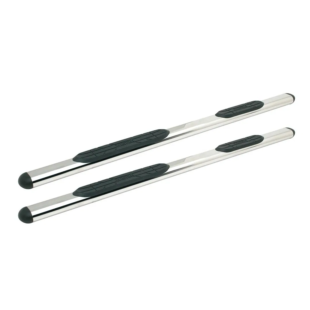 22-5000 – WESTIN Nerf Bar, With Step Pads 4 Inch Oval Straight Polished Stainless Steel With Plastic End Caps Rocker ...